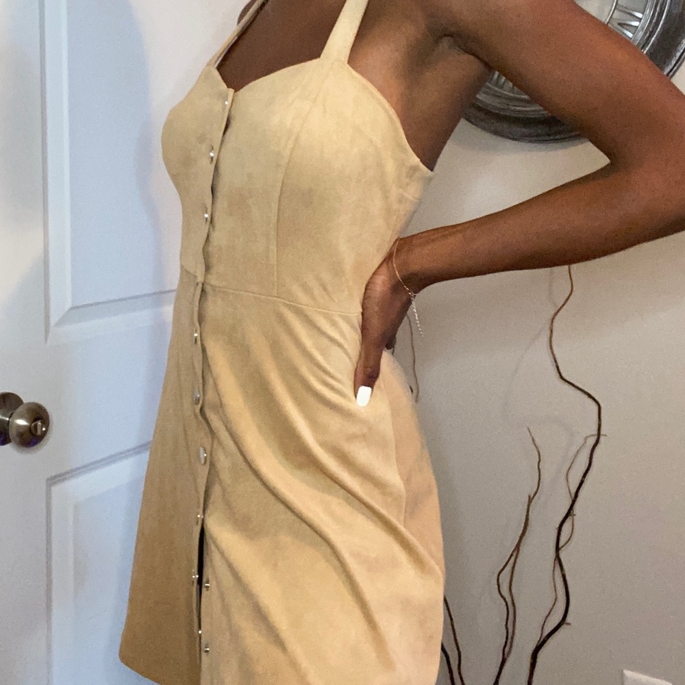 Tan suede dress